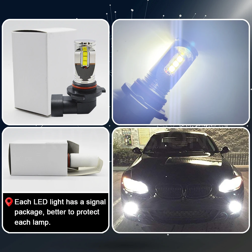 

60W 9005 9006 LED Lamp Super Bright Car Fog Lights Headlight 10-30V White Driving Running Canbus Led H7 H8 H11 Bulbs for Auto