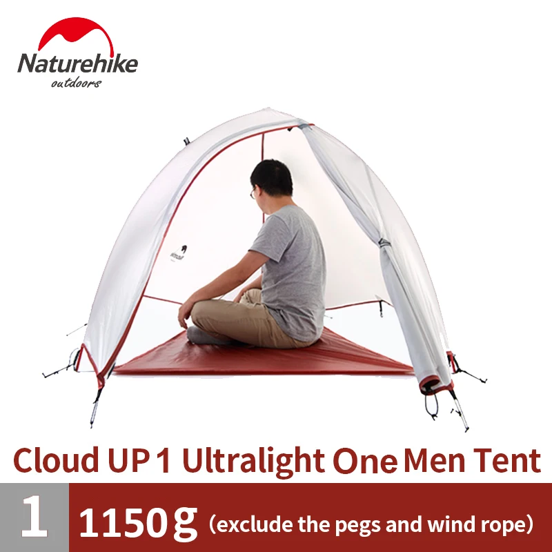 Палатка Naturehike Cloud Up на 1 2 3 человек двухслойная для пешего туризма с ковриком NH15T001-T