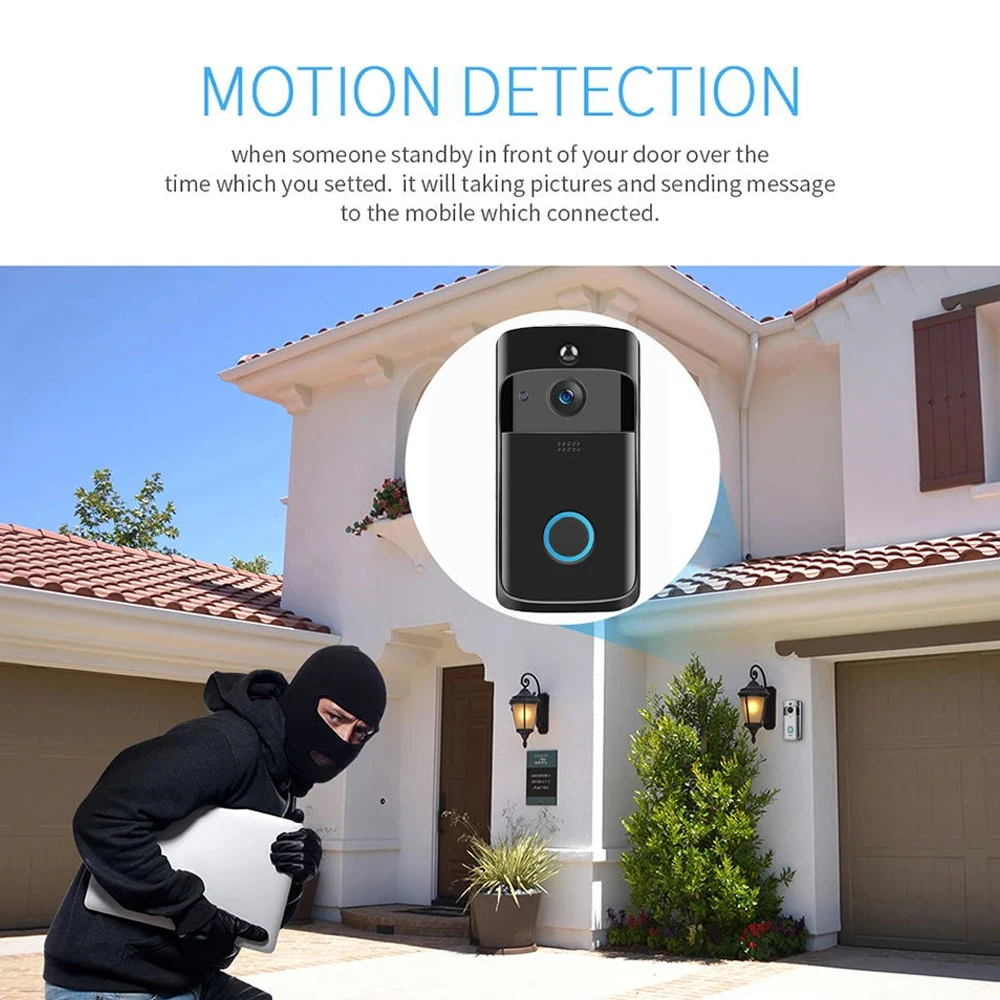 Wsdcam Smart Doorbell Camera Wifi Wireless Call Intercom Video-Eye for Apartments Door Bell Ring Phone Home Security Cameras |