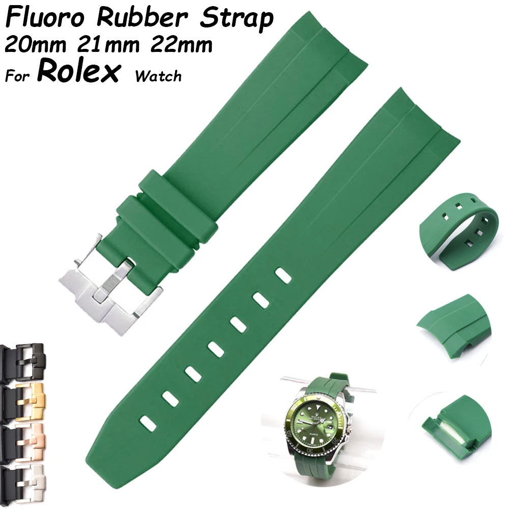 

Silicone Strap For Rolex Watch 20mm 21mm 22mm Fluoro Rubber Strap For Rolex Watch Band for Rolex Top Quality Sports Band Oyster