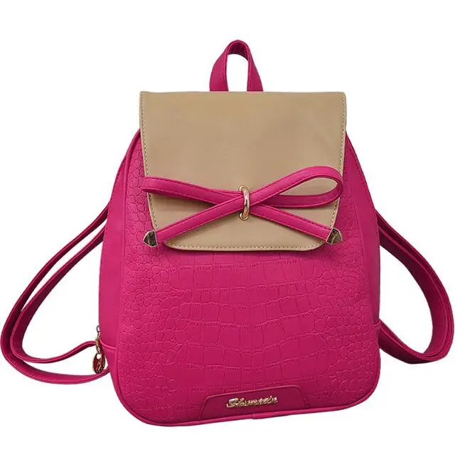 

2020 new fashion Women Backpack High quality PU leather Sweet bow Girl Shoulder bag School Backpacks Style Travel Books Rucksack