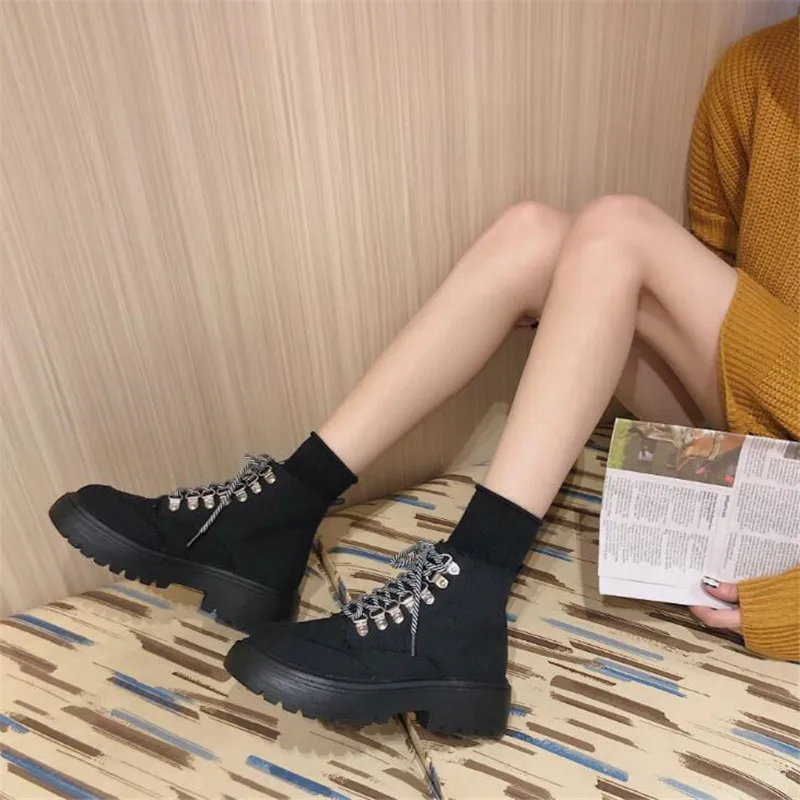 Женские кожаные ботильоны Зимние Повседневные полуботинки со шнуровкой Модные
