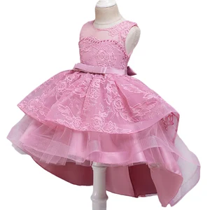 Детские вечерние платья, кружевные свадебные платья с цветами для девочек, бальные платья для выступлений, детские платья с вышивкой для принцесс 6, 8, 10, 12 лет