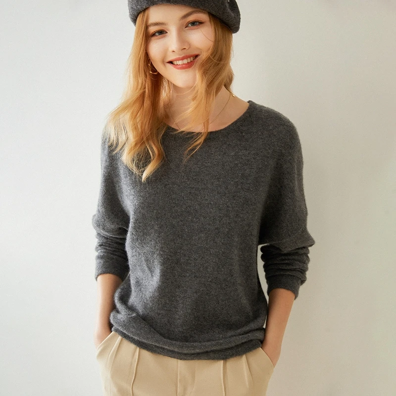 Женский кашемировый пуловер джокер из чистого кашемира Осень-зима | Женская