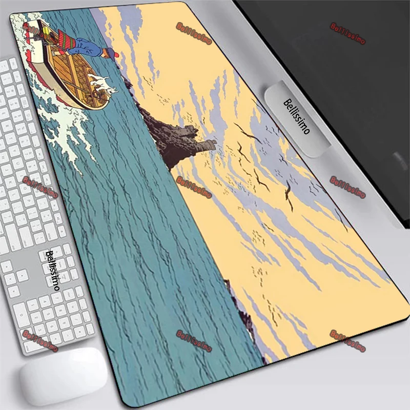 

Large Computer Mousepad The Adventures of Tintins Mouse Pad Gamer Keyboard Mouse Mat Cute PC Gaming Accessiores 900x400 Desk Mat