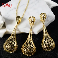 sunny jewelry fashion jewelry sets for women earrings pendant round hollow 2021 jewelry sets for wedding party gifts trend set