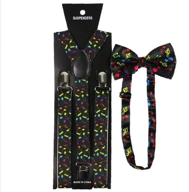 Модные мужские комплекты с галстуком бабочкой 1 дюйм черные белые музыкальные