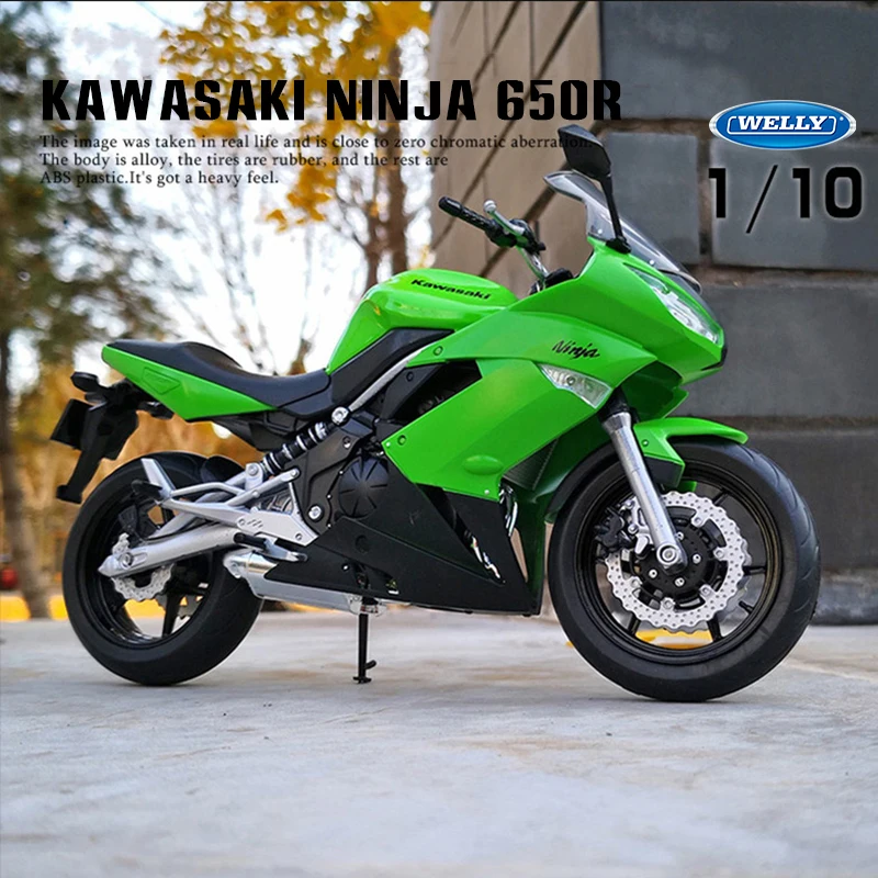 

Welly 1:10 Hot New Style Kawasaki Ninja 650R YAMAHA Original Authorized Simulation Alloy Motorcycle Model Toy Car Collecting