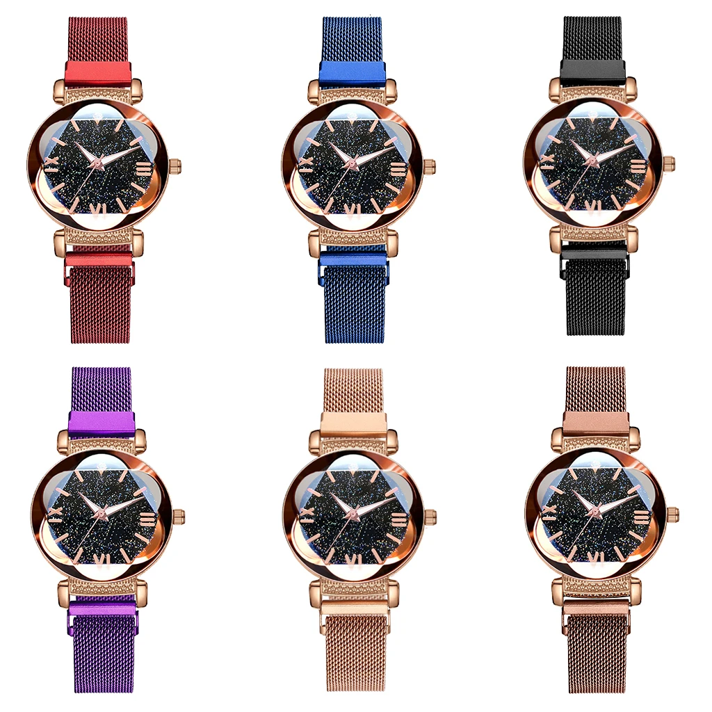 Vansvar Брендовые женские модные элегантные наручные часы с магнитной пряжкой