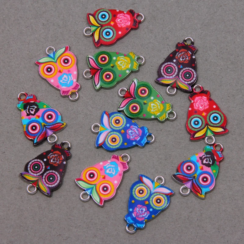 5 шт. богемный стиль милое животное фламинго Сова рыба кот петушок коннектор для