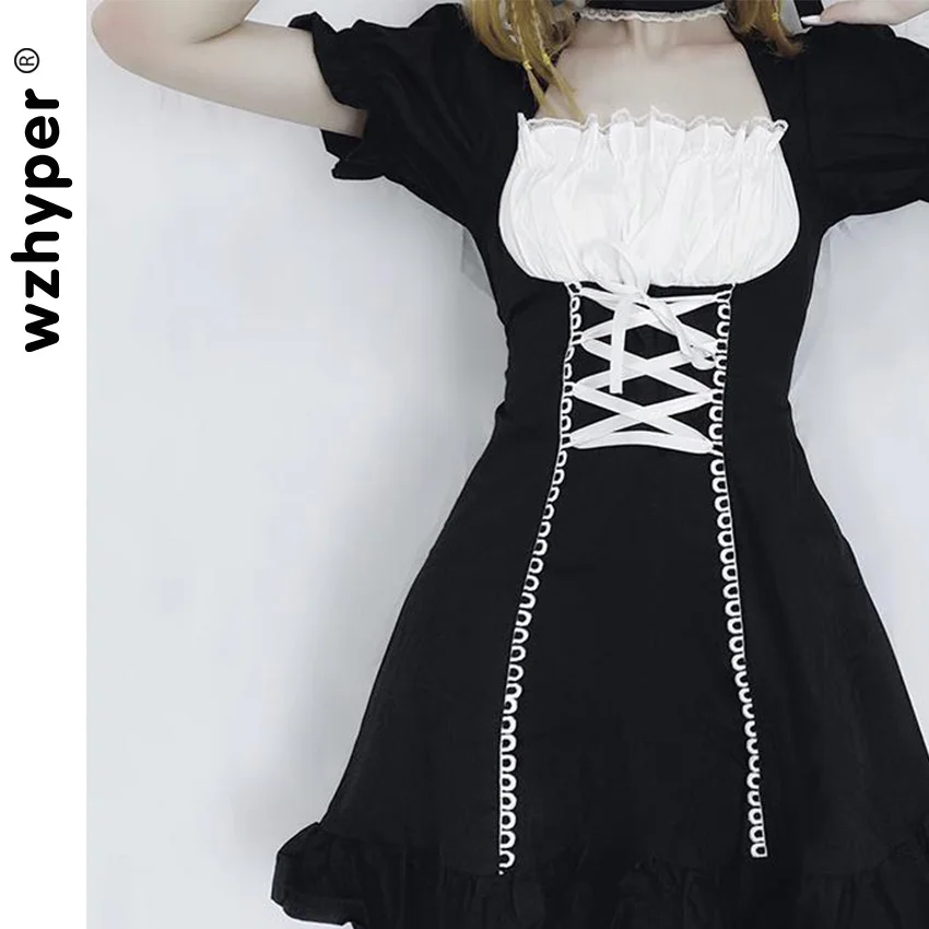 

Gothic Lolita Dress Halloween Costume Harajuku Street Fashion Cross Cosplay Female Bow Dress Japanese Soft Sister Style Dress