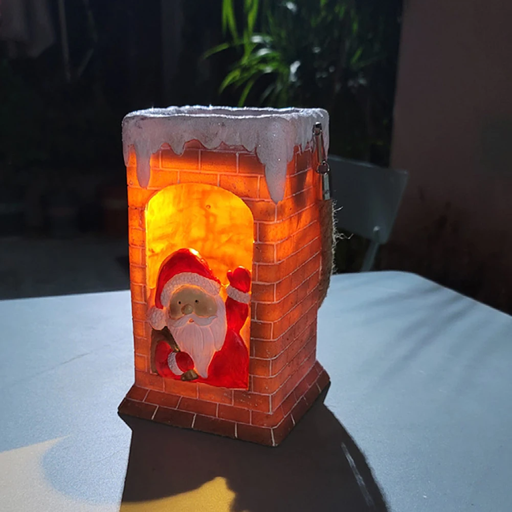 

Рождественская светодиодсветодиодный лампа на солнечной батарее, подвесная люстра для дымохода с Санта-Клаусом, садовая декоративная Ланд...