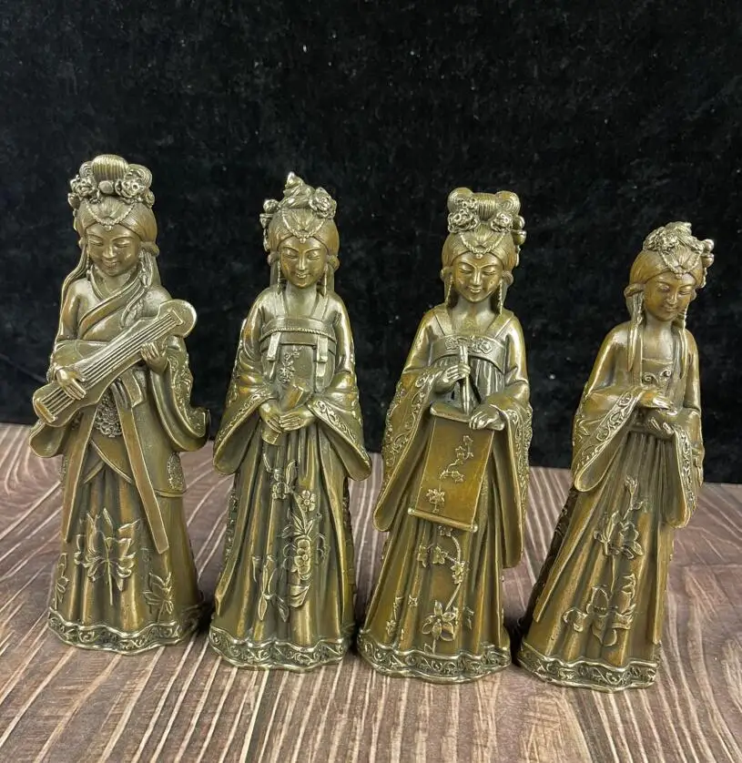 

Archaize brass ancient Four big beautiful women crafts statue A set