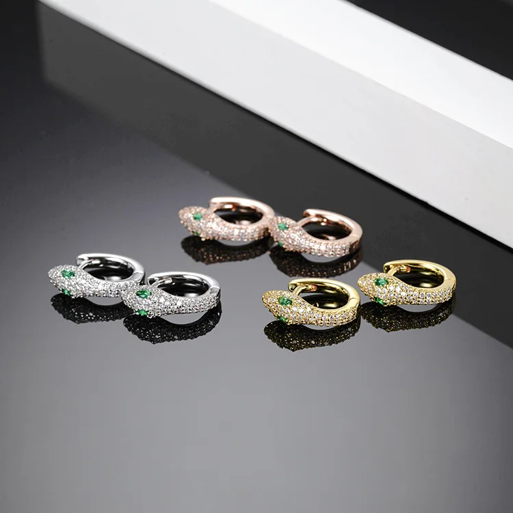 

S925 Sterling Silver Erring Round Circle Serpent Monaco Jewelry For Women Gifts