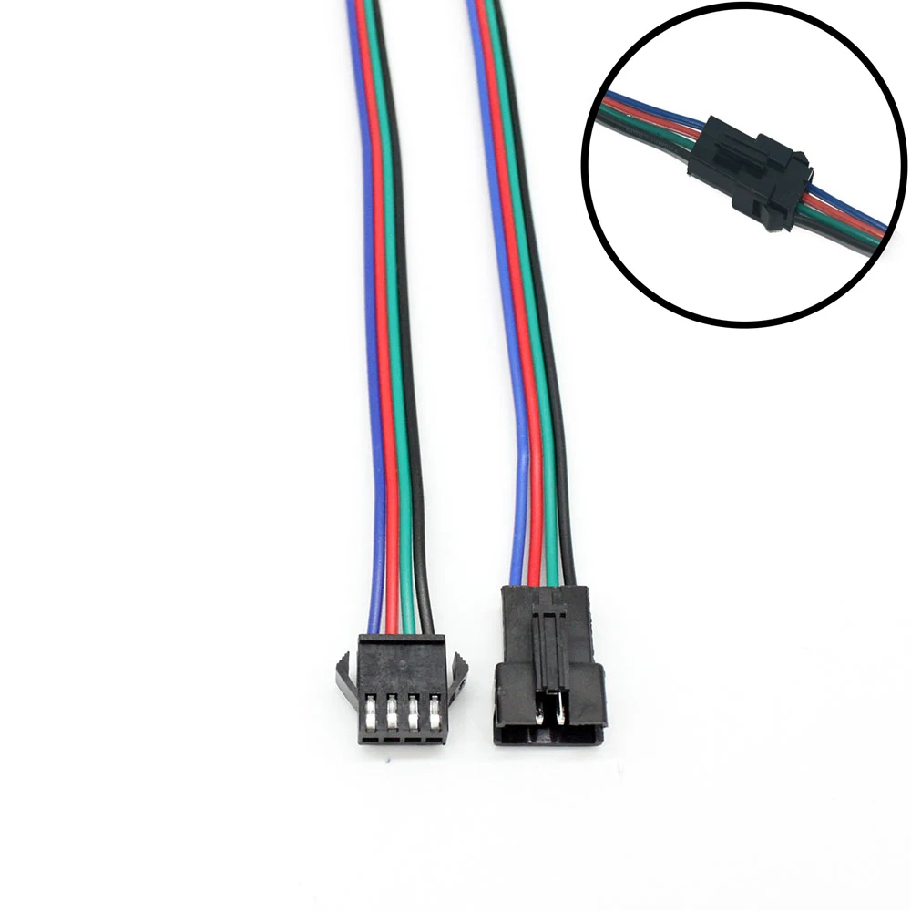 

10/20/50/100pcs 12mm 4 Pin LED Connector Width RGB PCB Male /Female Clips Connecting Cable Adapter For 5050 3528 LED Strip Light