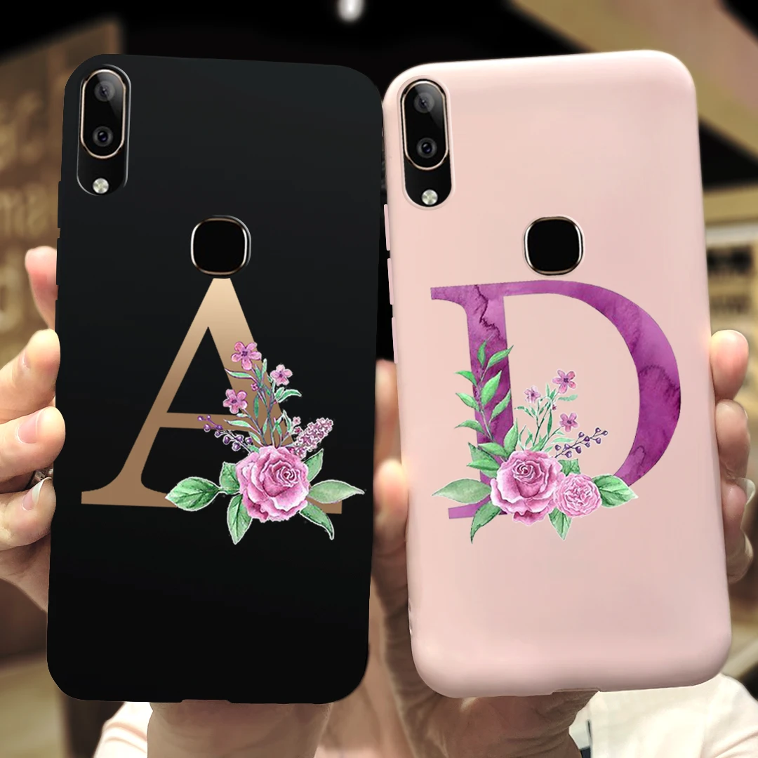 Силиконовый чехол с милыми надписями для Vivo V9 Youth мягкий ударопрочный из ТПУ