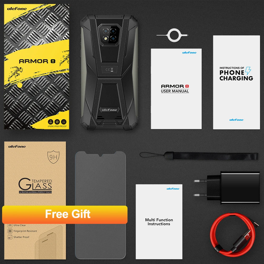 Ulefone Armor 8 IP68 IP69K водонепроницаемый 6 1 дюйма 4 Гб 64 16 МП Тройная задняя камера NFC 5580