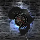 Настенные виниловые часы с африканскими животными, дикой природой, жирафом, Настенный декор для детской комнаты, виниловые часы с записью времени, уникальный подарок