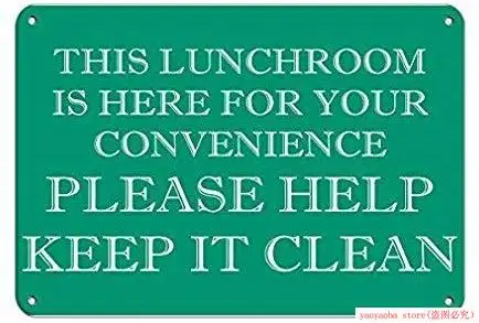 Tin Sign This is Your lunchroom Please Keep it Clean Metal Painting Wall Decor Board Retro Pub &amp Bar Poster | Дом и сад