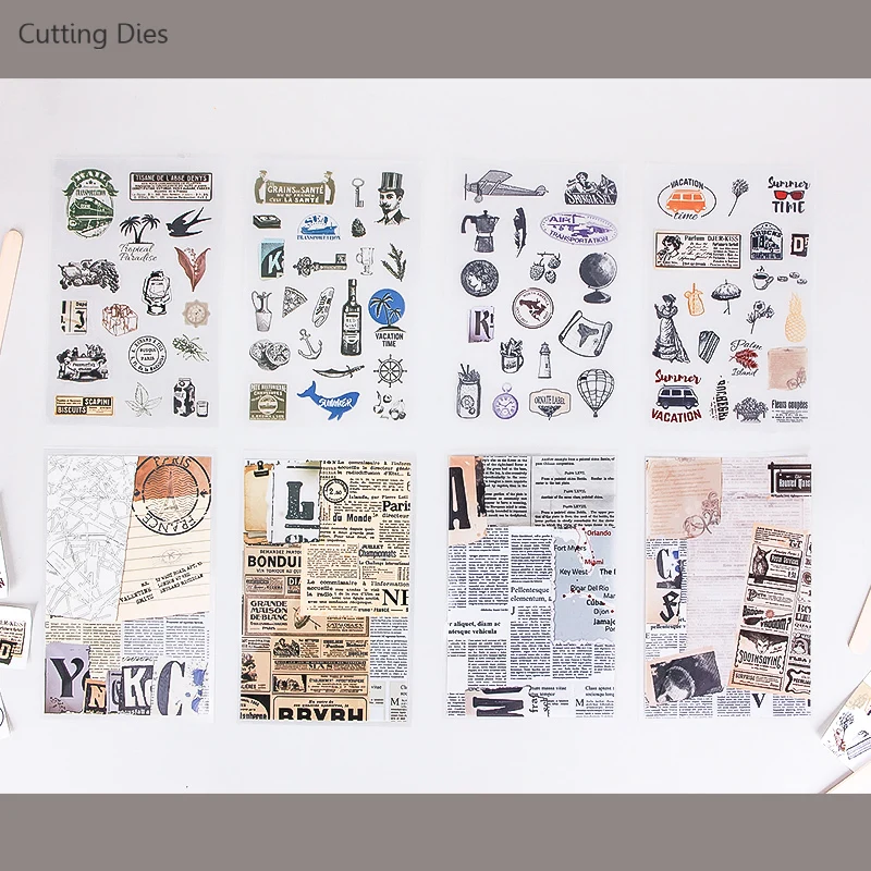 Наклейки бумажные с мультяшным принтом для скрапбукинга сделай сам|Крафт-бумага|