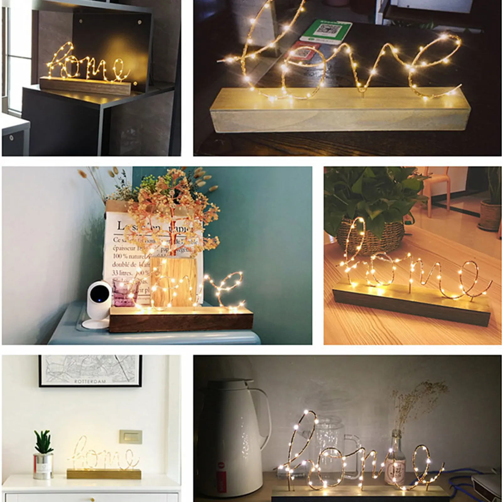 Стильный светодиодный неоновый светильник металлическая деревянная лампа