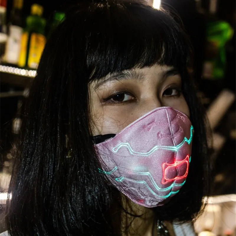 7 цветов светодиодный-маска волоконно-оптический ткань хорошо маски личности