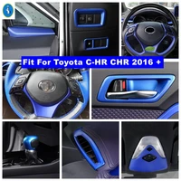 pillar a steering wheel air ac door bowl lights control panel cover trim for toyota c hr chr 2016 2022 blue interior refit kit