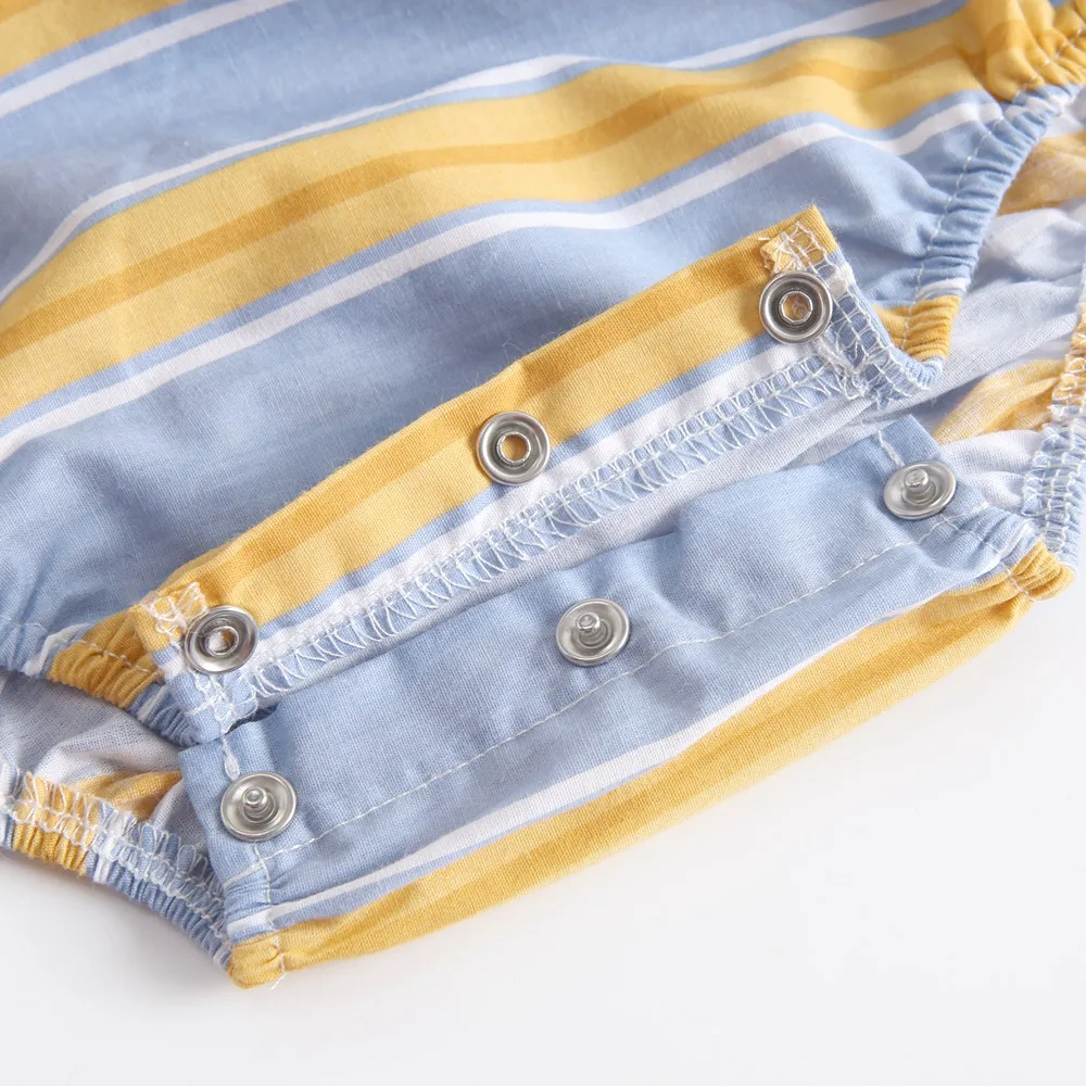 

Sanlutoz Newborn Baby Bodysuit Summer Baby Cotton Clothing Fashion Striped Sleeveless Baby Girls Bosysuits