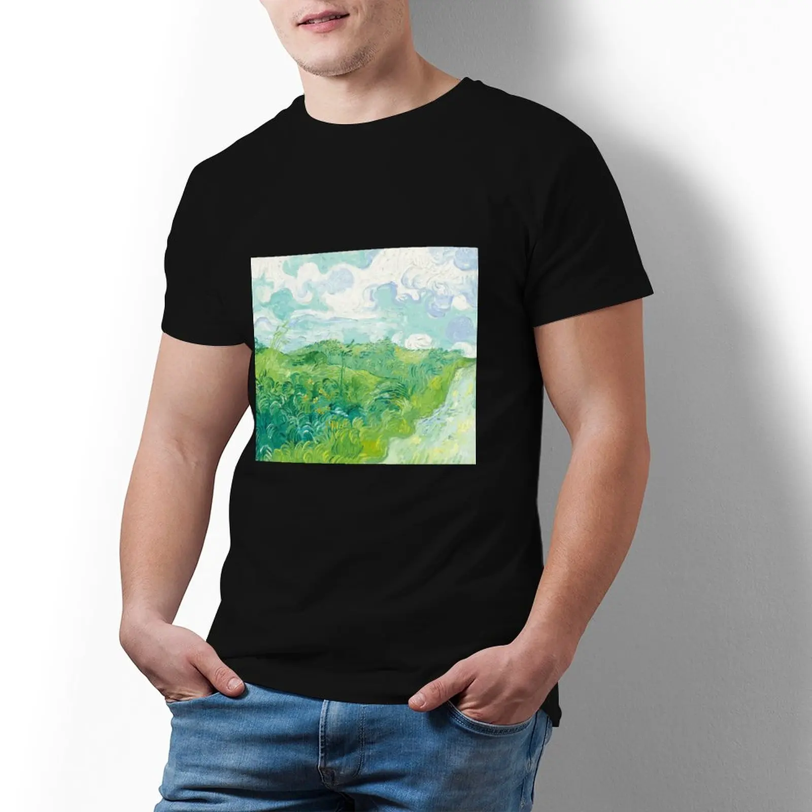 

Wheat-Fields-4-6919 Tee Shirt Funny Short Sleeve Cotton T Shirt Classic Graphic Tshirt Big Male