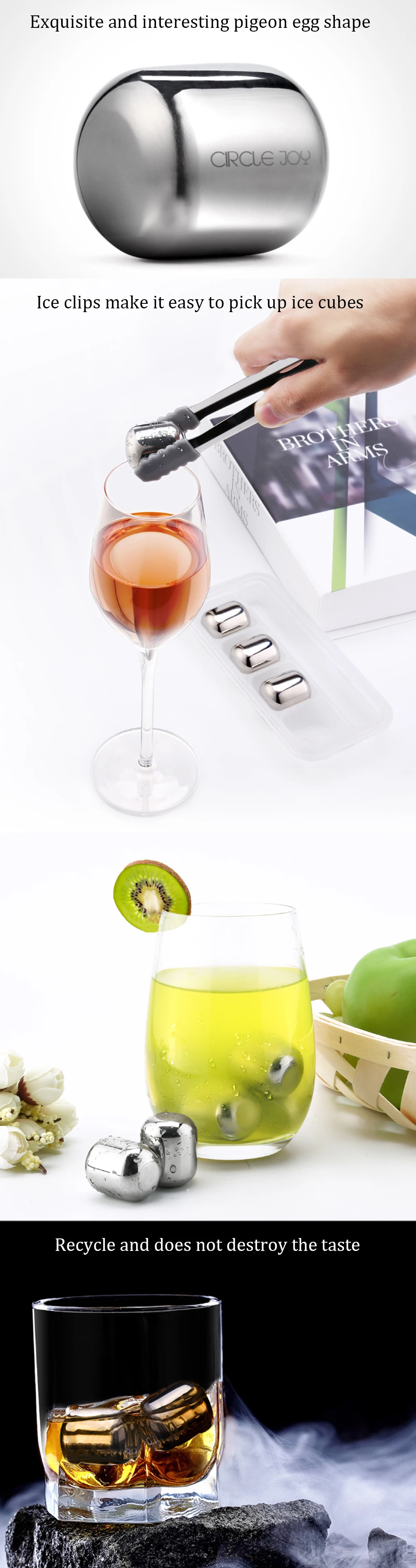 youpin круг Joy Ice Cube 304 нержавеющая сталь моющийся длительное использование льда для вина пробки фруктовый сок