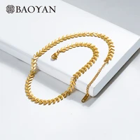 baoyan vintage stainless steel choker necklace solid gold chain necklace jewelry wide titanium chain chokers necklaces for women
