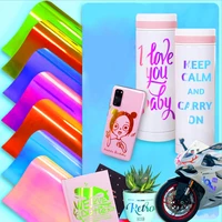 chameleon holographic permanent vinyl self adhesive craft sign making waterproof sticker lettering film cup glass decal card