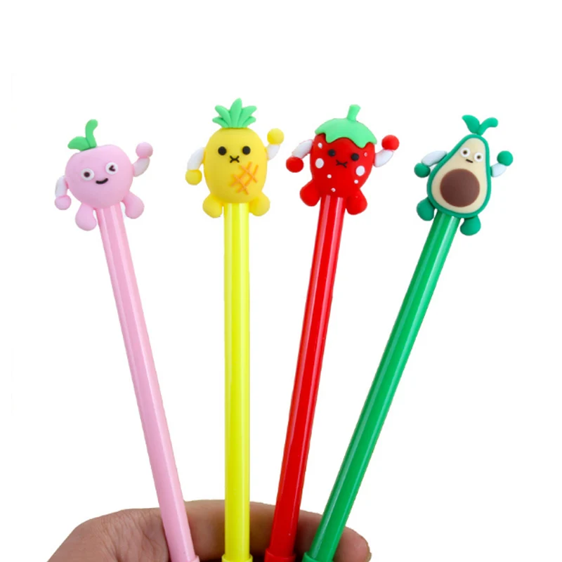 4 шт. Творческий мультфильм прийти на фруктовая гелевая ручка 0 5 мм студенческий