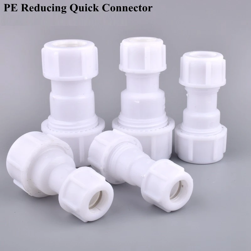 

1~5pcs 25-63mm PE Reducing Direct Quick Connector Garden Watering Tube Fittings Agricultural Irrigation System Water Pipe Joint