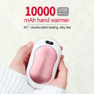 hand warmer 10000 mah usb power bank electric portable pocket hand warmer digital display multi function pocket cloth bag free global shipping