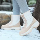 Женские ботинки в стиле ретро, зимние теплые ботинки на толстой подошве, размера плюс