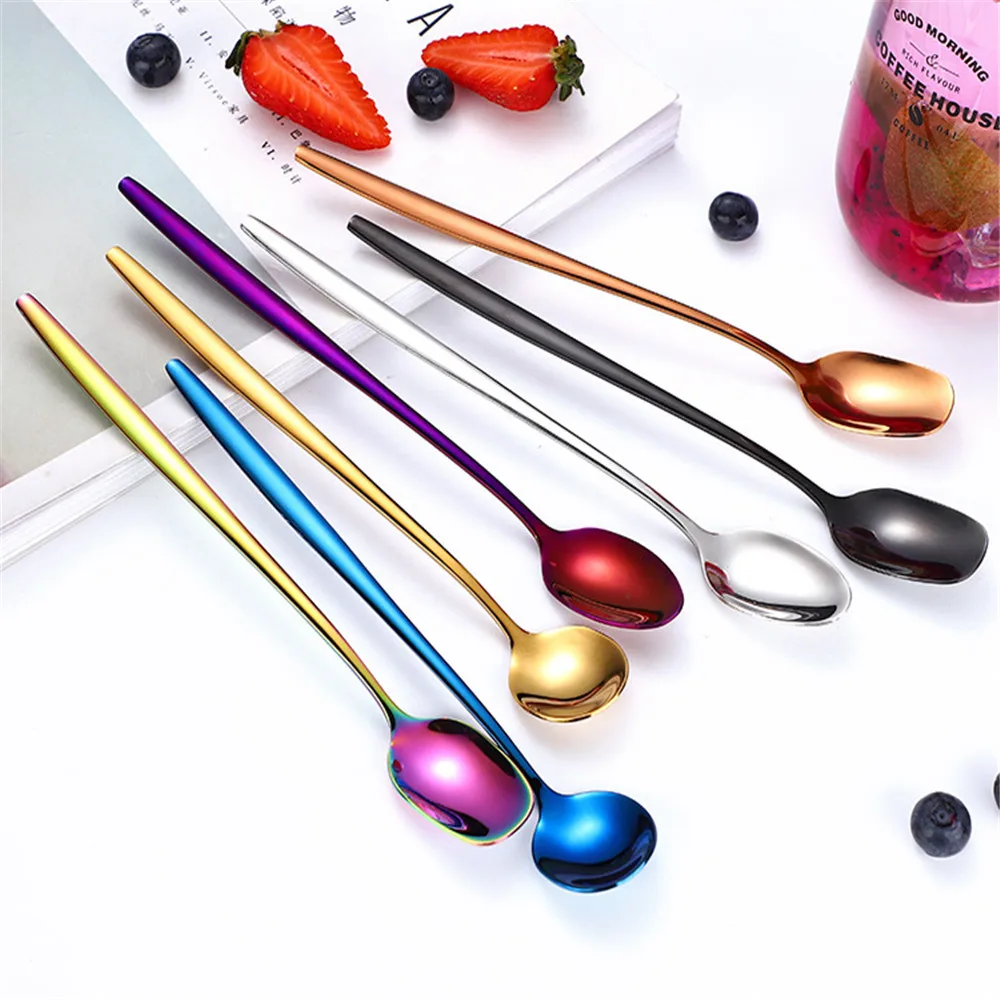 Квадратным носком Круглый корейский 201 Нержавеющая сталь острым ложка