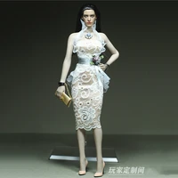 private custom 16 female doll clothing accessories white lace dress fashion week same paragraph 12 inch female doll available