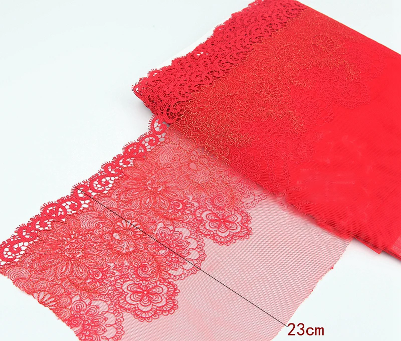 10 ярдов красного цвета с красной цветочной вышивкой высокое качество кружевная