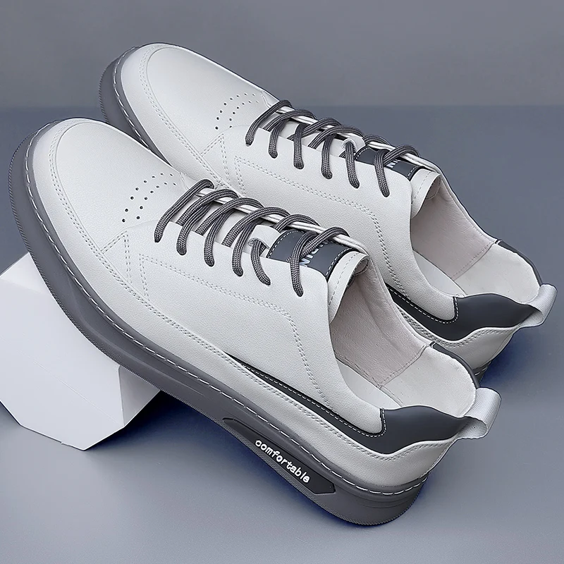 Jual Sneakers Kasual Baru Untuk Pria Sepatu Kulit Nyaman Sepatu Jalan Pria Pemakaian Keras Sepatu Kasual Populer Dewasa