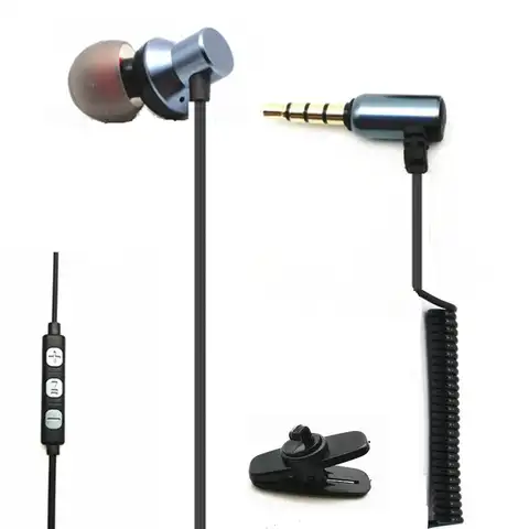 Односторонние наушники с микрофоном и регулятором громкости, проводные наушники-вкладыши с шумоизоляцией для левого уха