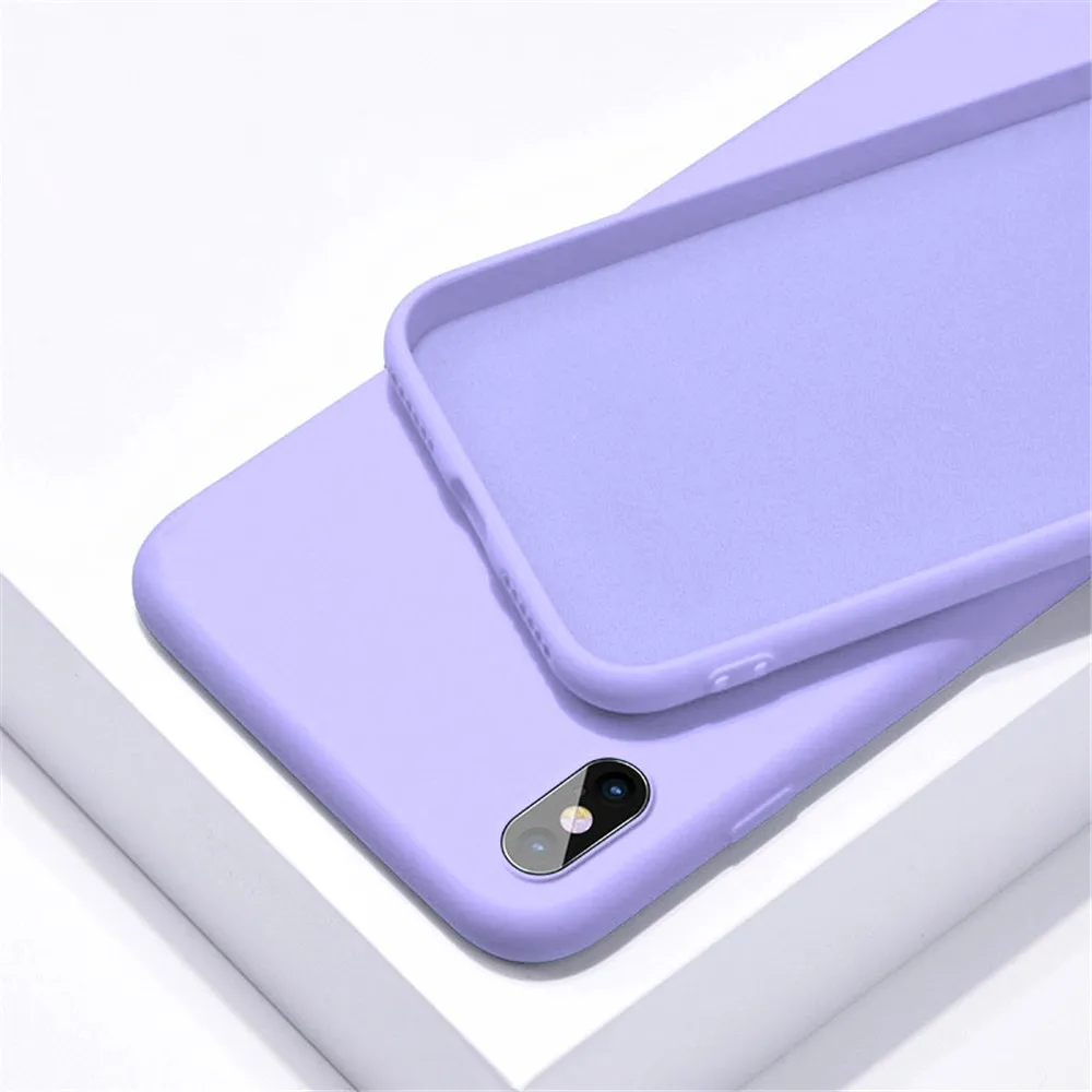Жидкий силиконовый чехол для телефона для iPhone 11 Pro Max XR XS X чехол s резиновый мягкий карамельный чехол для iPhone 6 6S 7 8 Plus чехол s