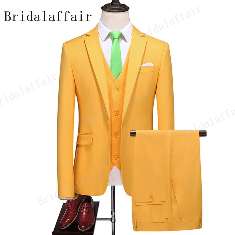 Костюм KUSON Мужской оранжевый из 3 предметов смокинг для жениха Свадебная