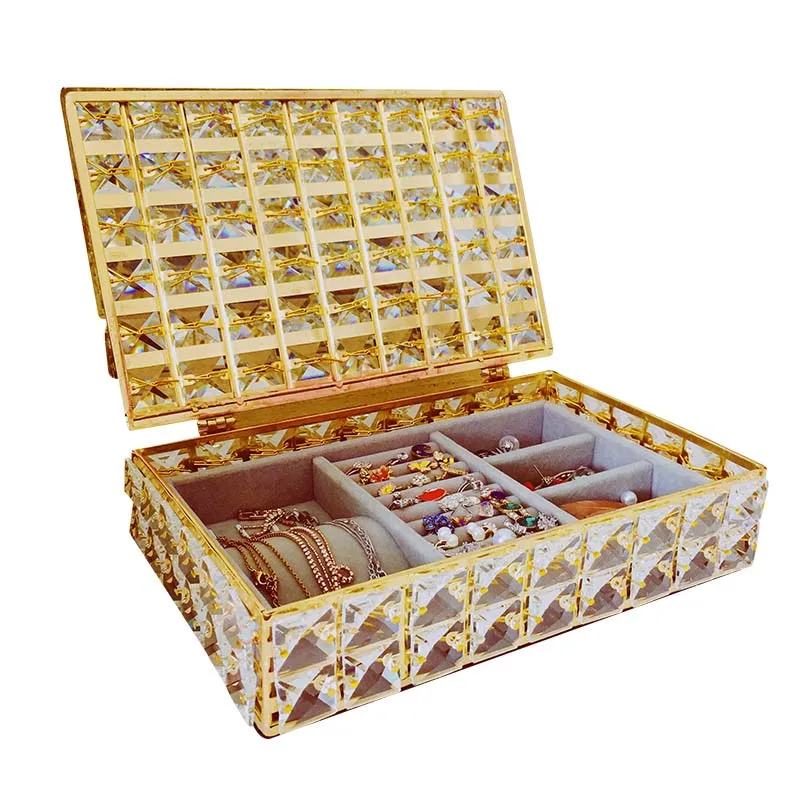 

Mordoa Wedding Jewelry Box Gold Candy Ring Earrings Necklace Case Gift Birthday Party Wedding Decor Packaging Bead Storage