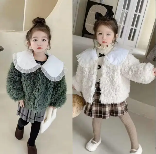 

Retail 2021 Baby Kids Korea Fleece Coat, Princess Kids Fashion Outwear 2-7T