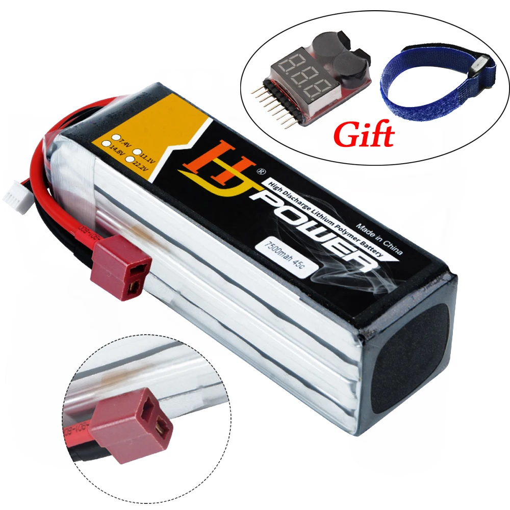 RC батарея. HJ мощность 7 4 V/11 1 V/14 8 V/22 2 V 7500mAh 45C 90C Lipo батарея для 1:10 автомобилей Лодка