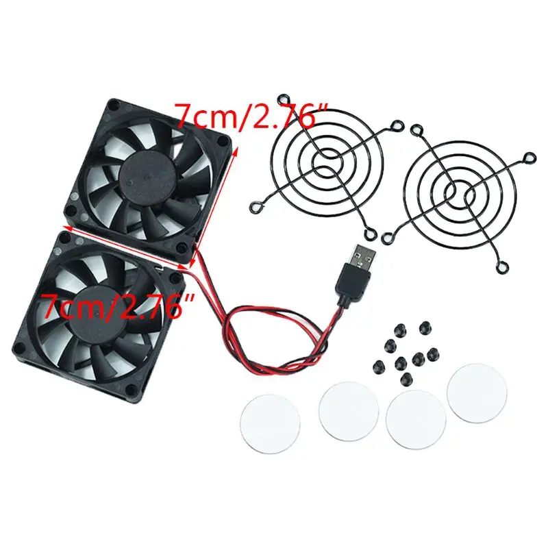 

1Set Cooling Fan USB Power Supply Fan Cooler for A-SUS RT-AC68U/AC86U/AC87U/R8000/AC5300 Router Radiator