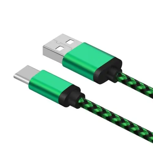 

УГИ 1 м 2.4A зеленый USB кабель с нейлоновой оплеткой Быстрый зарядный кабель с разъемом типа C USB C Магнитный кабель для синхронизации данных и з...