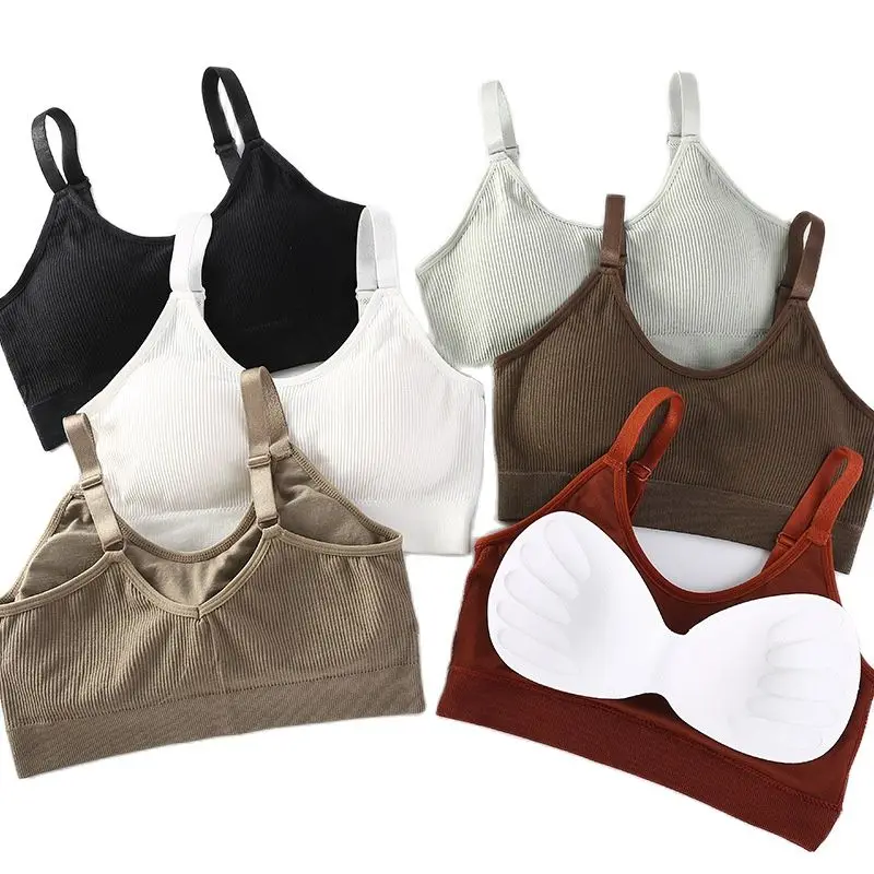 

Женское сексуальное нижнее белье, хлопковый бюстгальтер без косточек, майка, майка, нижнее белье, простой удобный бюстгальтер без косточек, ...