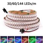 Светодиодсветильник RGB лента WS2812B SMD 5050, 5 в постоянного тока, 3060144 светодиодов на метр, полноцветная Пиксельная лампа s, водонепроницаемая гибкая RGB полоска, 1 м, 2 м, 5 м